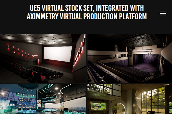 UE5 virtual stock set, integrated with Aximmetry virtual
               production platform